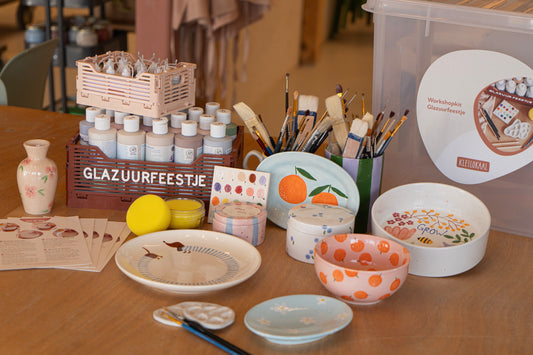 Workshop bij jou thuis: Glazuurfeestje - Keramiek beschilderen